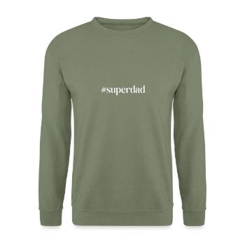hashtag superdad - Unisex Sweatshirt - army green - Front - Alina (178cm) & Michal (187cm)