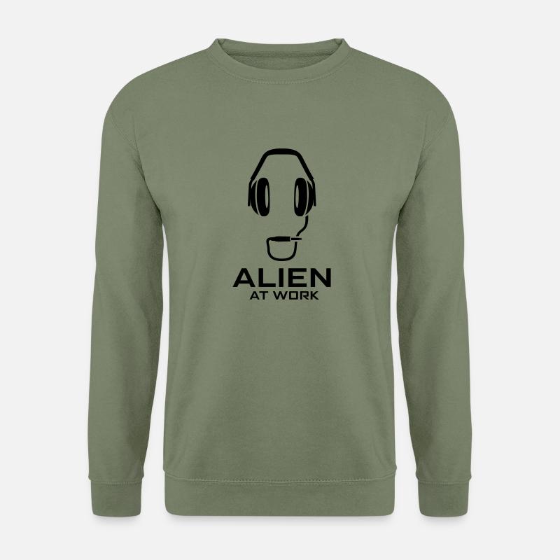 alien at work - Unisex Pullover - Armeegrün