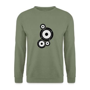 boxen - Unisex Pullover - Armeegrün - Vorne - Alina (178cm) & Michal (187cm)