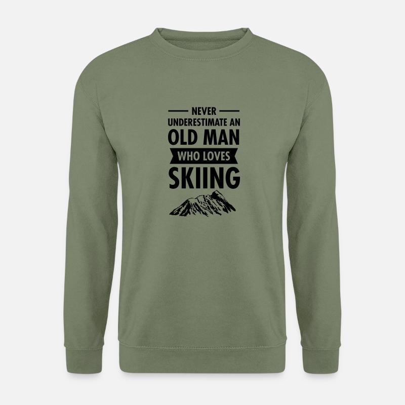 Old Man - Skiing - Unisex Pullover - Armeegrün