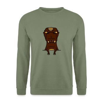 wand text feld schreiben fleischfresser böse monst - Unisex Pullover - Armeegrün - Vorne - Alina (178cm) & Michal (187cm)