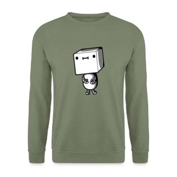 Mignon petit robot - Sweat-shirt Unisexe - vert militaire - Devant - Alina (178cm) & Michal (187cm)