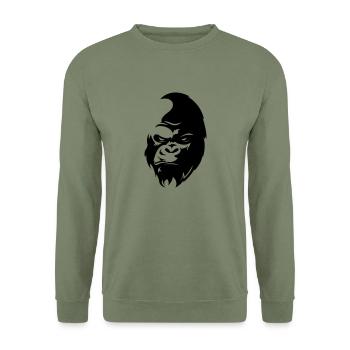 gorilla - Unisex Pullover - Armeegrün - Vorne - Alina (178cm) & Michal (187cm)