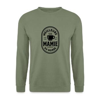 Beste Oma der Welt - Unisex Pullover - Armeegrün - Vorne - Alina (178cm) & Michal (187cm)