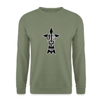 breizh skull 07 - Sweat-shirt Unisexe - vert militaire - Devant - Alina (178cm) & Michal (187cm)