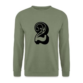 2 - Unisex Pullover - Armeegrün - Vorne - Alina (178cm) & Michal (187cm)