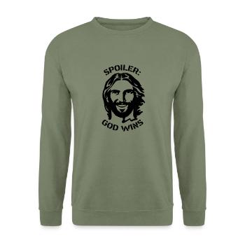 Christian Proverbs - Unisex Sweatshirt - army green - Front - Alina (178cm) & Michal (187cm)