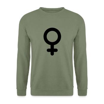 symbole de la femme - Sweat-shirt Unisexe - vert militaire - Devant - Alina (178cm) & Michal (187cm)