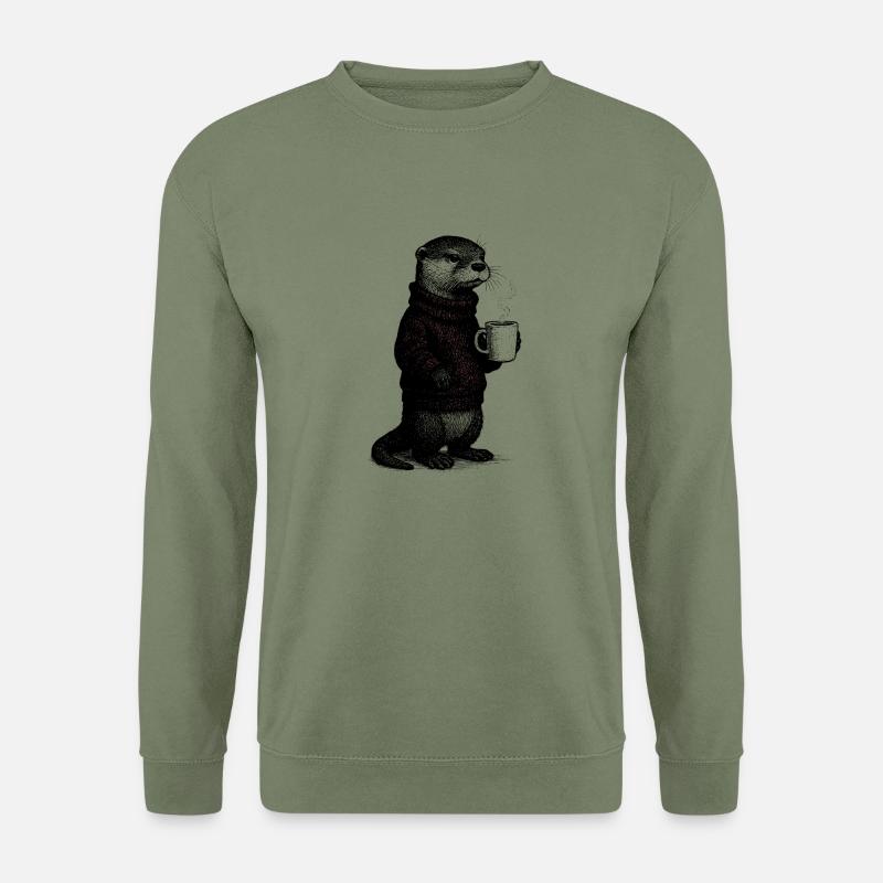 Kaffee Otter - Unisex Pullover - Armeegrün