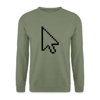 Mouse Cursor Geschenk Geschenkidee - Unisex Pullover - Armeegrün - Vorne - Alina (178cm) & Michal (187cm)