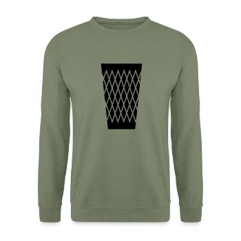 Geripptes Glas - Apfelwein #Geripptes #069 #FFM - Unisex Pullover - Armeegrün - Vorne - Alina (178cm) & Michal (187cm)