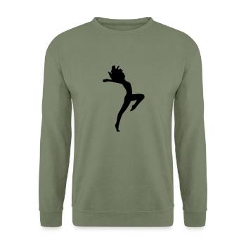 dancing_tanzen - Unisex Pullover - Armeegrün - Vorne - Alina (178cm) & Michal (187cm)