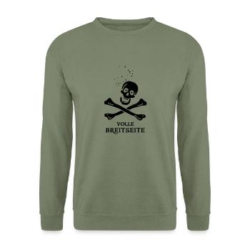 ~ ~ Full Broadside - Unisex Sweatshirt - army green - Front - Alina (178cm) & Michal (187cm)