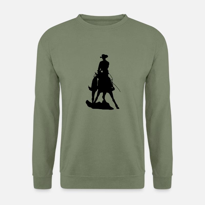 Westernpferd im Spin - Unisex Pullover - Armeegrün