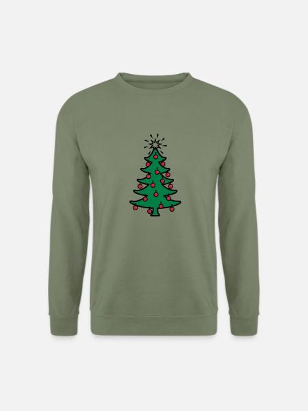 Weihnachtsbaum / xmas tree (3c) - Unisex Sweatshirt - army green