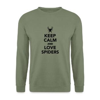 Spinne - Unisex Pullover - Armeegrün - Vorne - Alina (178cm) & Michal (187cm)