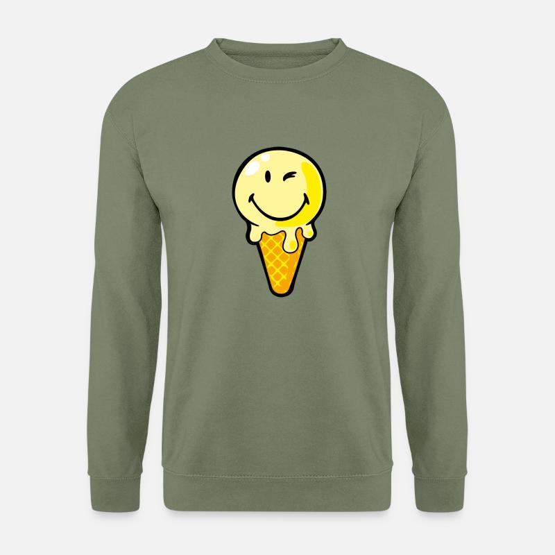 Smiley Ice Cream - Unisex Pullover - Armeegrün