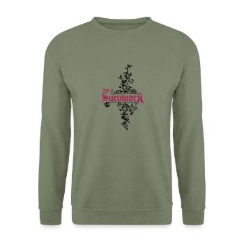 I'm a cancer survivor - Unisex Pullover - Armeegrün - Vorne - Alina (178cm) & Michal (187cm)