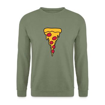vertical piece of salami pizza delicious food hung - Unisex Sweatshirt - army green - Front - Alina (178cm) & Michal (187cm)
