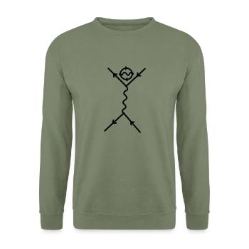 feyn-man - Unisex Pullover - Armeegrün - Vorne - Alina (178cm) & Michal (187cm)