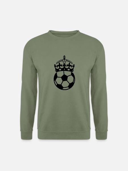 Fussball mit Krone - Unisex Pullover - Armeegrün