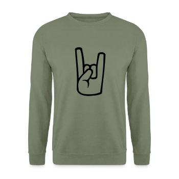 le rock and roll - Sweat-shirt Unisexe - vert militaire - Devant - Alina (178cm) & Michal (187cm)