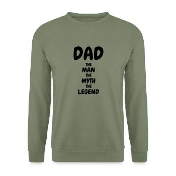 Papa Fête des Pères Naissance Bébé Anniversaire - Sweat-shirt Unisexe - vert militaire - Devant - Alina (178cm) & Michal (187cm)