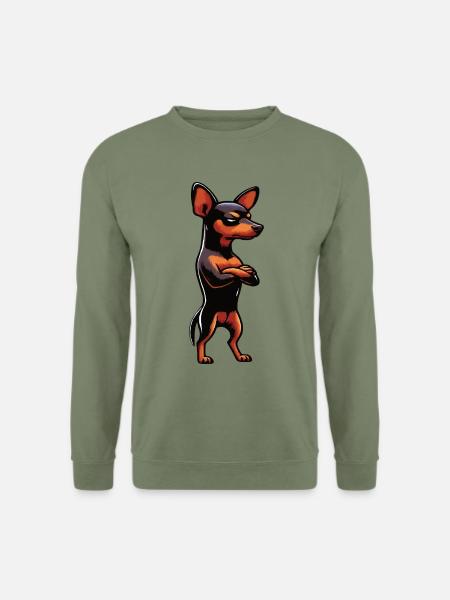 Miniatuur Pinscher Pinscher Pinscher Pinscher Eigenaar Minpin - Uniseks sweater - legergroen
