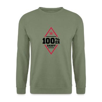 100% Daddy - Unisex Pullover - Armeegrün - Vorne - Alina (178cm) & Michal (187cm)