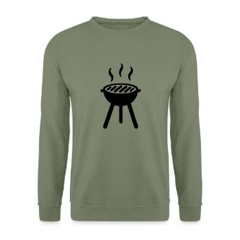 Grill BBQ - Unisex Sweatshirt - army green - Front - Alina (178cm) & Michal (187cm)