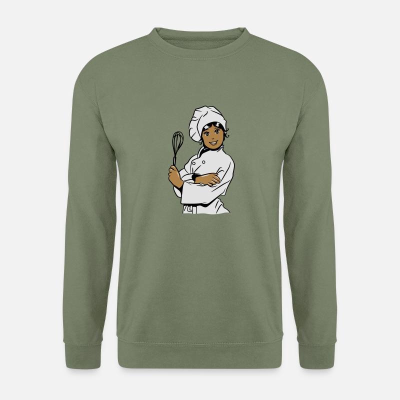kochen mädchen - Unisex Pullover - Armeegrün