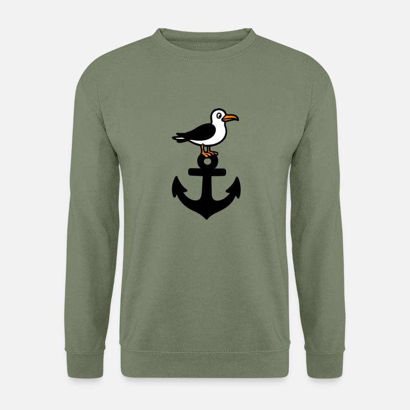 Anker Möwe Hafen - Unisex Pullover - Armeegrün