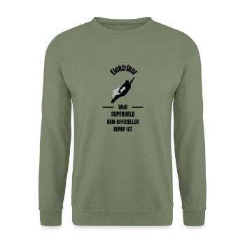 Elektriker - Unisex Pullover - Armeegrün - Vorne - Alina (178cm) & Michal (187cm)