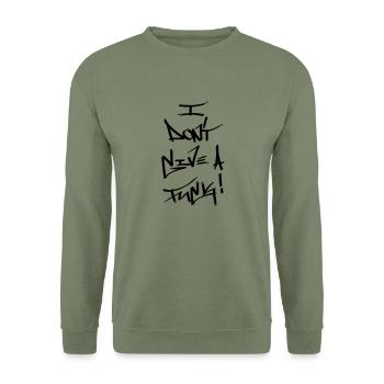 i dont give a fuck - Unisex Pullover - Armeegrün - Vorne - Alina (178cm) & Michal (187cm)