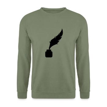 Feather ink - Unisex Sweatshirt - army green - Front - Alina (178cm) & Michal (187cm)