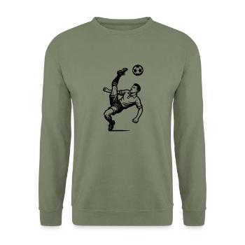 Overhead kick footballer - Unisex Sweatshirt - army green - Front - Alina (178cm) & Michal (187cm)