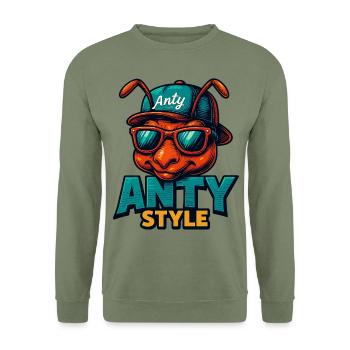 Anty Style - Unisex Pullover - Armeegrün - Vorne - Alina (178cm) & Michal (187cm)