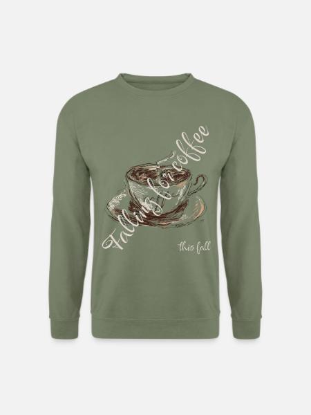 Falling for Coffee - Herbstliebe - Unisex Pullover - Armeegrün