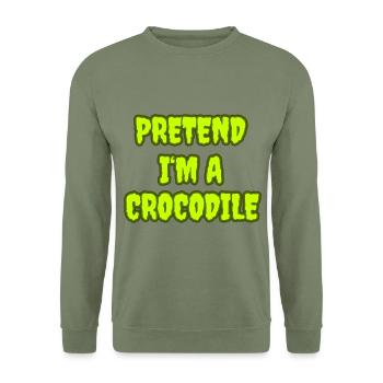 Faire semblant d’être un crocodile - Déguisement de crocodile - Sweat-shirt Unisexe - vert militaire - Devant - Alina (178cm) & Michal (187cm)