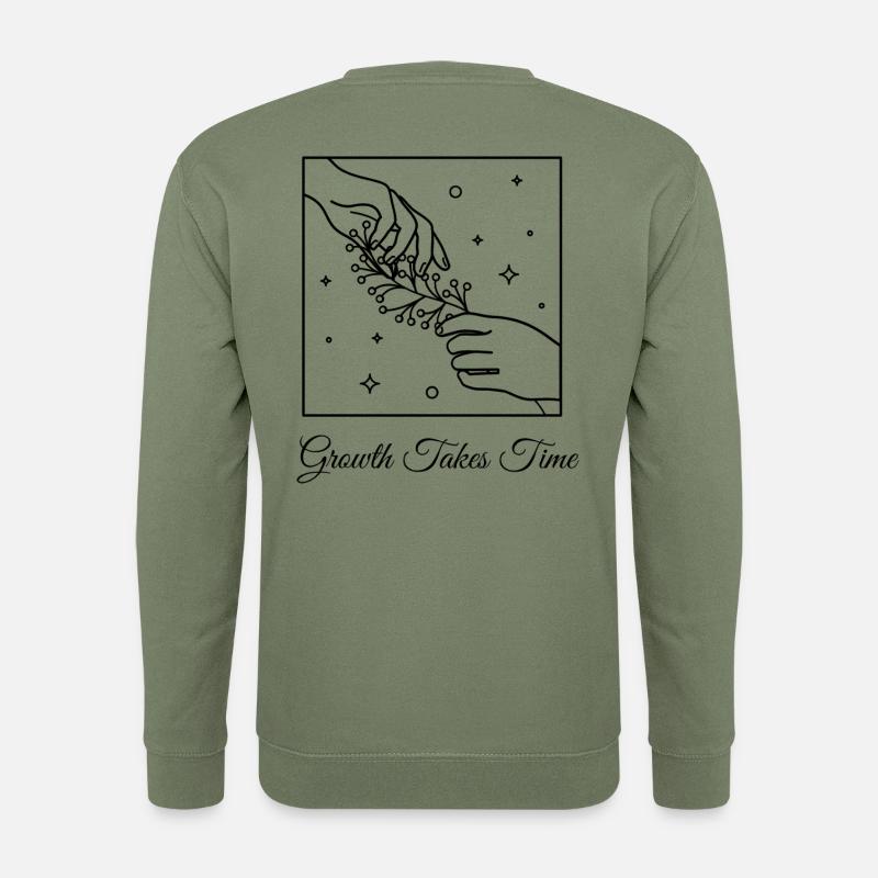 🌿✨Growth Takes Time Black Design🌿✨ - Unisex Sweatshirt - army green