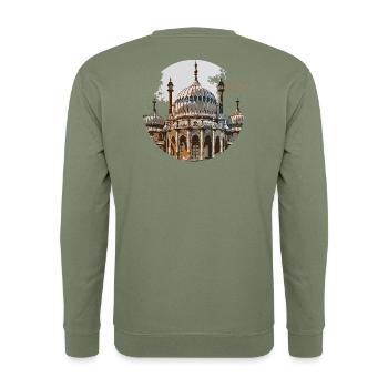1822 Brighton royal pavilion England - Unisex Sweatshirt - army green - Back - Michal (187cm)
