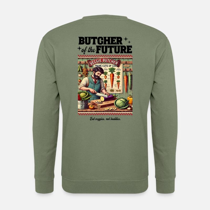 Veggie Butcher Gemüse Metzger - Unisex Pullover - Armeegrün