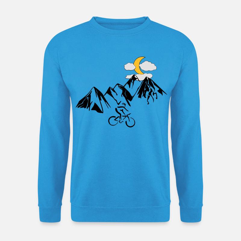 Mountainbiker mit Bergen - Unisex Pullover - Meeresblau