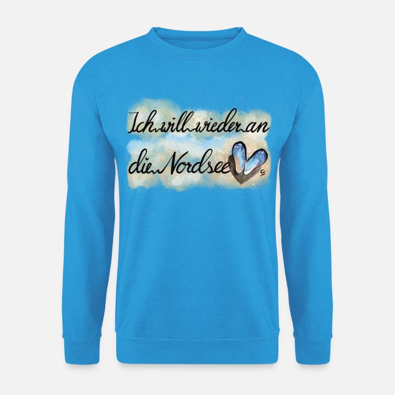 Nordsee Leidenschaft Herz - Unisex Pullover - Meeresblau