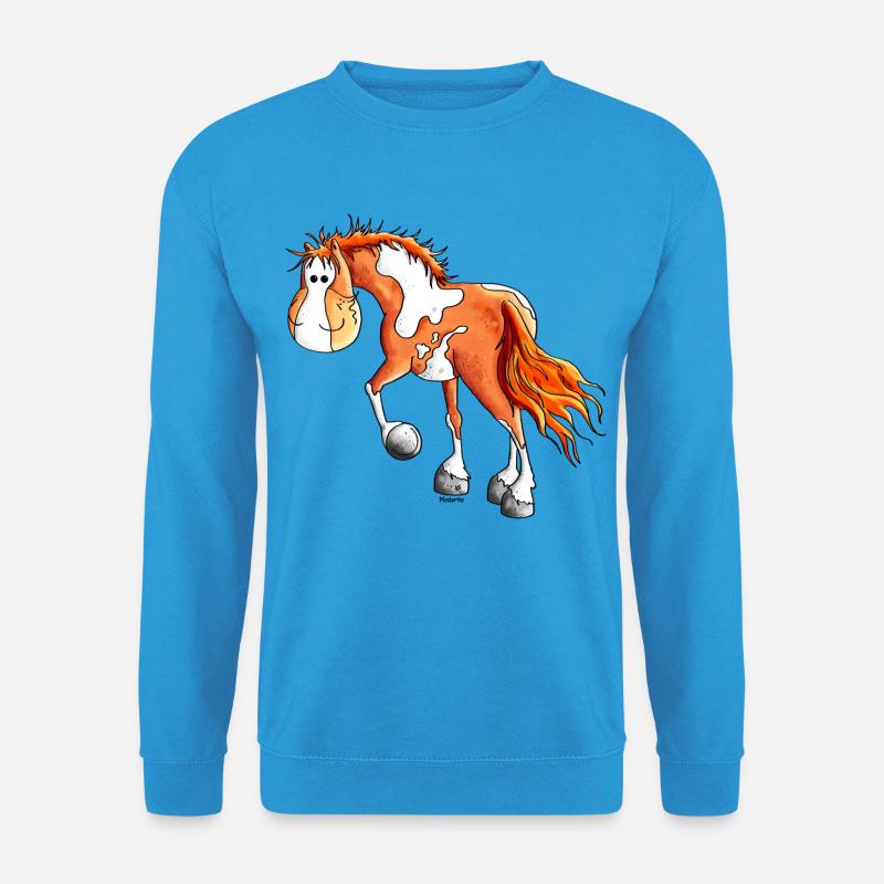 Knuffiger Pinto - Westernpferd - Unisex Pullover - Meeresblau