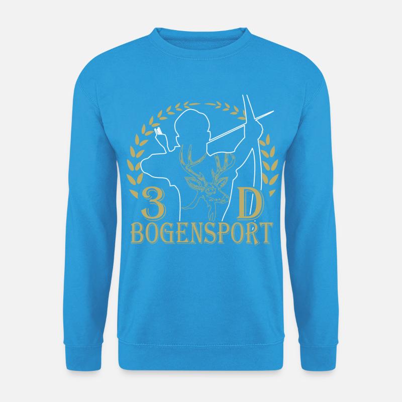 Waldjäger mit Bogen und Geweihmotiv - Unisex Pullover - Meeresblau
