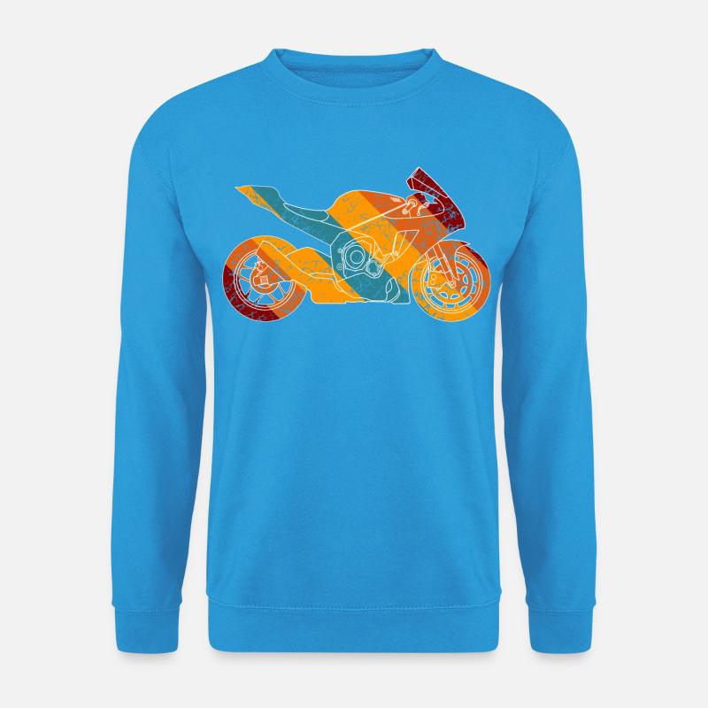 Motorrad Supersport Retro-Farben - Unisex Pullover - Meeresblau