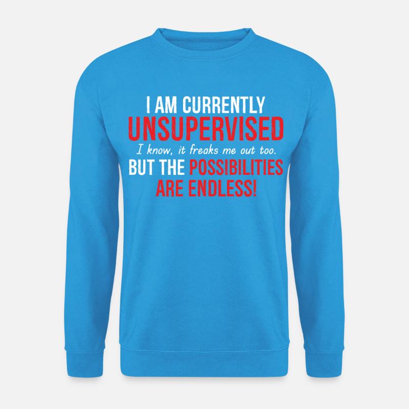 Ich bin derzeit unbeaufsichtigt - Unisex Pullover - Meeresblau
