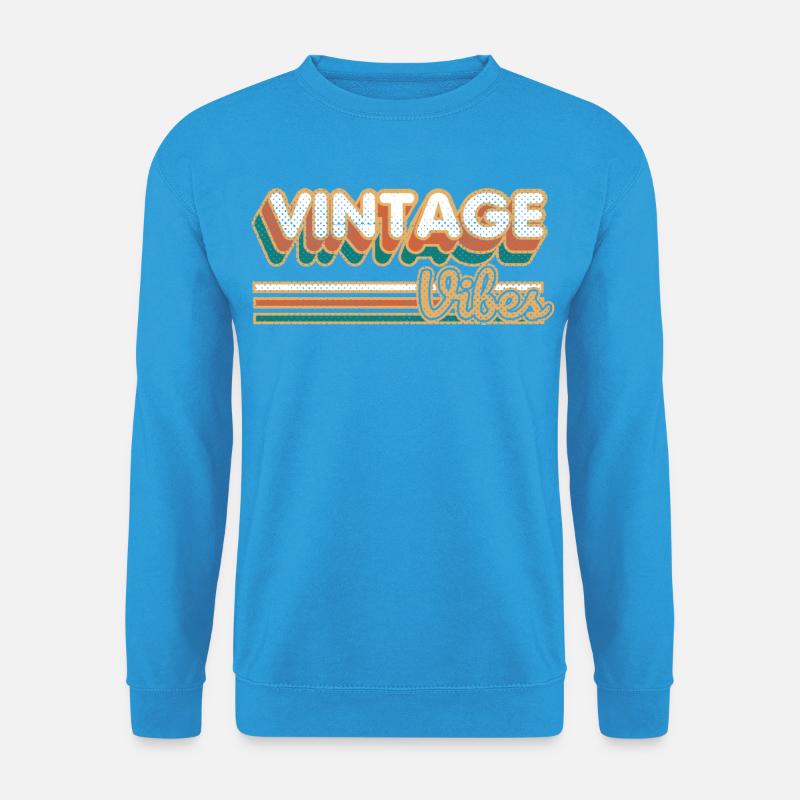 Vintage Vibes Retro Stripes - Unisex Pullover - Meeresblau
