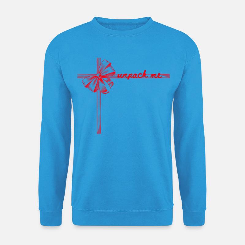 Unpack Me Geschenkband - Unisex Pullover - Meeresblau